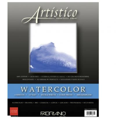 ქაღალდი აკვარელის FABRIANO Artistico ExtraWhite 28*35.5სმ. 640გრ. 100% COTTON 91864002