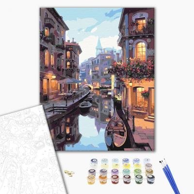 გასაფერადებელი ნომრებით BrushMe BS7673 Canal in Venice 40*50სმ. ტილო ჩარჩოზე, აკრილის საღებავი, ფუნჯები /ნაკრები/