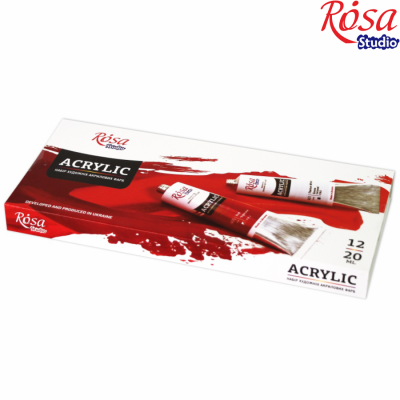 საღებავი აკრილის ROSA Studio 9074765 ნაკრები 12x20მლ 