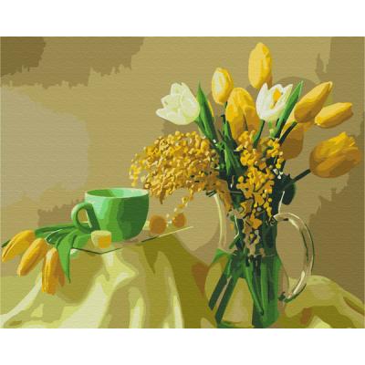 გასაფერადებელი ნომრებით BrushMe BS9245 Yellow tulips 40*50სმ. ტილო ჩარჩოზე, აკრილის საღებავი, ფუნჯები /ნაკრები/