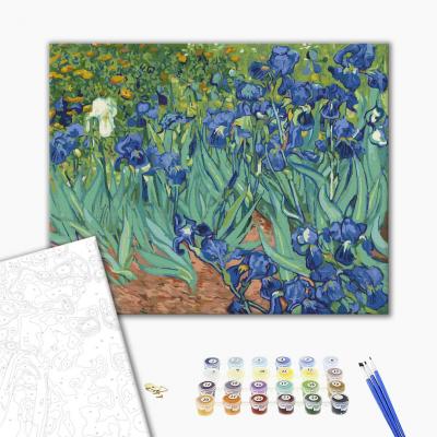 გასაფერადებელი ნომრებით BrushMe GX4046 Irises. van Gogh 40*50სმ. ტილო ჩარჩოზე, აკრილის საღებავი, ფუნჯები /ნაკრები/