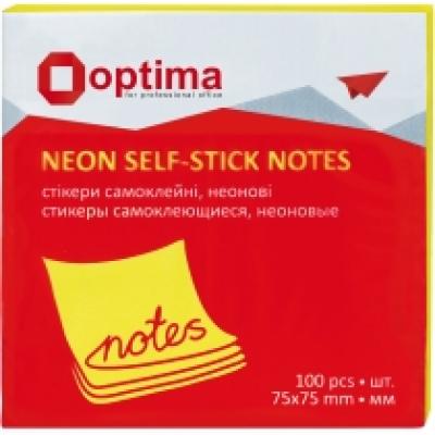 ჩასანიშნი ფურცლები წებ. ზოლით PAPIRUS OPTIMA 25513 75*75მმ, 100ფ.