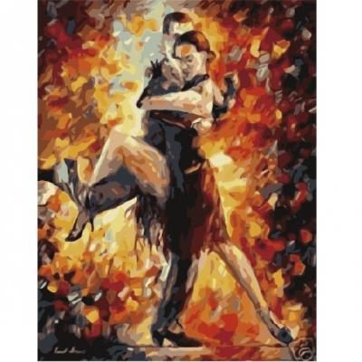 გასაფერადებელი ნომრებით BrushMe GX6384 Passion in dance.Leonid Afremov 40*50სმ. ტილო ჩარჩოზე, აკრილის საღებავი, ფუნჯები /ნაკრები/