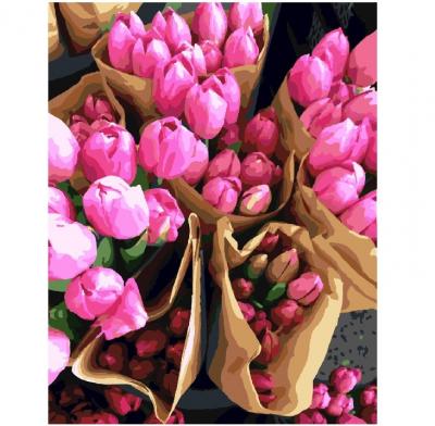 გასაფერადებელი ნომრებით BrushMe GX7520 Dutch tulips 40*50სმ. ტილო ჩარჩოზე, აკრილის საღებავი, ფუნჯები /ნაკრები/