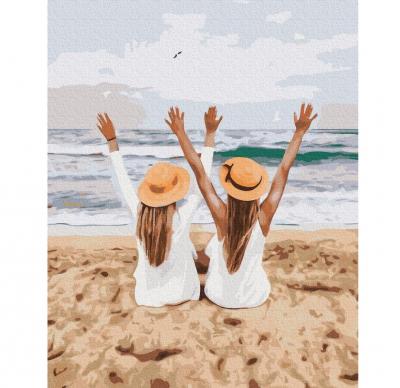გასაფერადებელი ნომრებით BrushMe GX37561 Girlfriends at sea 40*50სმ. ტილო ჩარჩოზე, აკრილის საღებავი, ფუნჯები /ნაკრები/