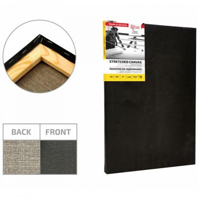 ტილო ჩარჩოზე ROSA GPA37953535 35x35სმ large grain Black აკრილის გრუნტით linen 