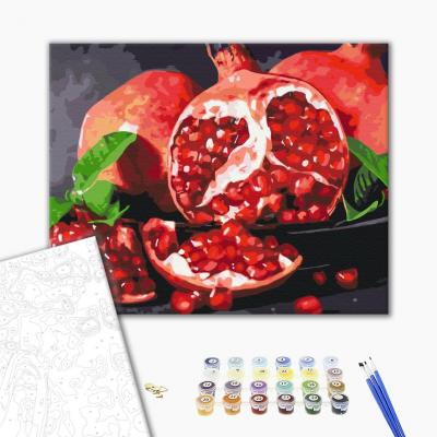 გასაფერადებელი ნომრებით BrushMe BS32215 Juicy pomegranate 40*50სმ. ტილო ჩარჩოზე, აკრილის საღებავი, ფუნჯები /ნაკრები/