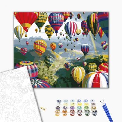 გასაფერადებელი ნომრებით BrushMe BS6524 Multicolored balls 40*50სმ. ტილო ჩარჩოზე, აკრილის საღებავი, ფუნჯები /ნაკრები/