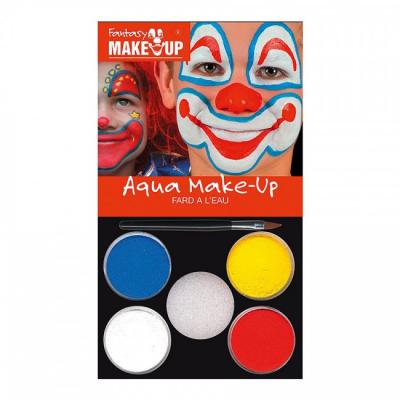 სახის გრიმი C-Kreul FANTASY AquaMakeUp ნაკრები 4ფ.+ფუნჯი+გუბკა Clown 37089