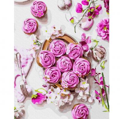 გასაფერადებელი ნომრებით BrushMe GX37316 Pink meringues 40*50სმ. ტილო ჩარჩოზე, აკრილის საღებავი, ფუნჯები /ნაკრები/