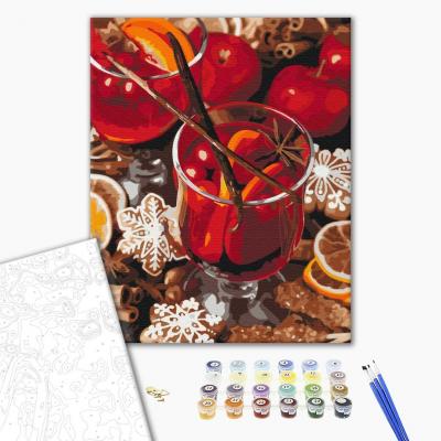 გასაფერადებელი ნომრებით BrushMe BS52736 Spicy mulled wine 40*50სმ. ტილო ჩარჩოზე, აკრილის საღებავი, ფუნჯები /ნაკრები/
