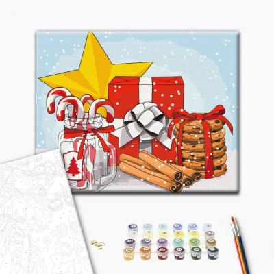 გასაფერადებელი ნომრებით BrushMe BS52743 holiday set 40*50სმ. ტილო ჩარჩოზე, აკრილის საღებავი, ფუნჯები /ნაკრები/