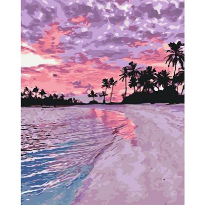 გასაფერადებელი ნომრებით BrushMe BS28241 pink sunset 40*50სმ. ტილო ჩარჩოზე, აკრილის საღებავი, ფუნჯები /ნაკრები/