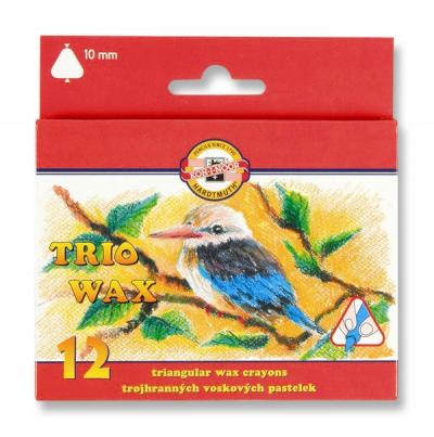 პასტელი ცვილის koh-i-noor 8272012002KS სამკუთხა 10მმ.. TRIO WAX 12ფ.