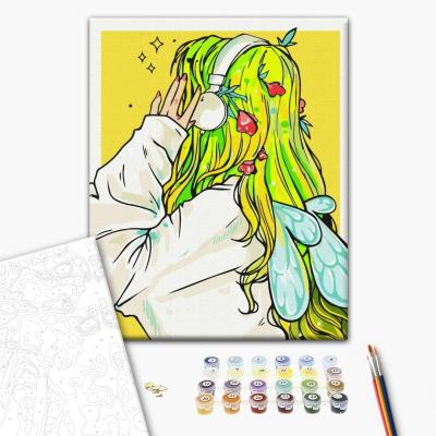 გასაფერადებელი ნომრებით BrushMe BS53520 Playlist of the fairy @nila_art_art 40*50სმ. ტილო ჩარჩოზე, აკრილის საღებავი, ფუნჯები /ნაკრები/