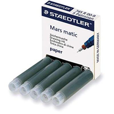 იზოგრაფის მელანი Staedtler Mars matic 0,9მლ. კარტრიჯი 5ც. Black 745 R 00-9