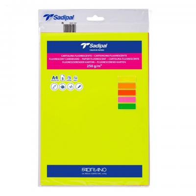 ქაღალდი FABRIANO Fluo Mix S0015429 A4, 5ფ