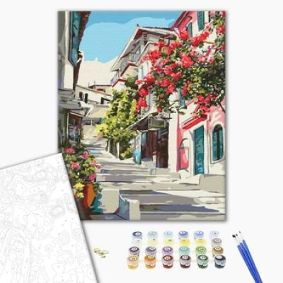 გასაფერადებელი ნომრებით BrushMe BS7519 Greece 40*50სმ. ტილო ჩარჩოზე, აკრილის საღებავი, ფუნჯები /ნაკრები/