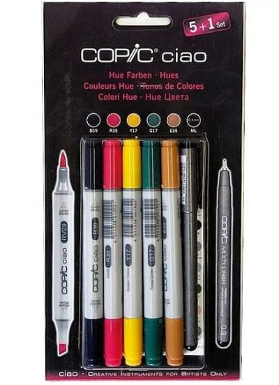 მარკერი BrushPen COPIC Ciao ნაკრებში 5+1 Hues 22075551