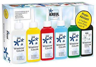 ვიტრაჟის საღებავი KREUL WindowColor ნაკრები 80 მლ. 6ც. 42847