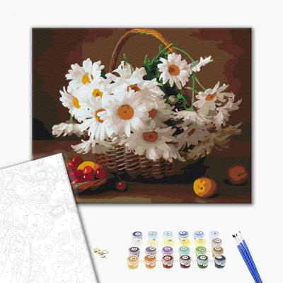 გასაფერადებელი ნომრებით BrushMe BS29376 Field daisies 40*50სმ. ტილო ჩარჩოზე, აკრილის საღებავი, ფუნჯები /ნაკრები/