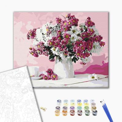 გასაფერადებელი ნომრებით BrushMe BS8746 Still life in pink tones 40*50სმ. ტილო ჩარჩოზე, აკრილის საღებავი, ფუნჯები /ნაკრები/