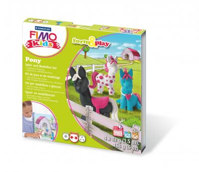 პოლიმერული თიხა STAEDTLER FIMO kids 42გრ.ნაკრები pony 8034 08 LY