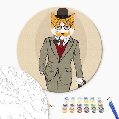გასაფერადებელი ნომრებით BrushMe RC0005L Holmes the Cat (Size L) O-40სმ. ტილო ჩარჩოზე, აკრილის საღებავი, ფუნჯები /ნაკრები/