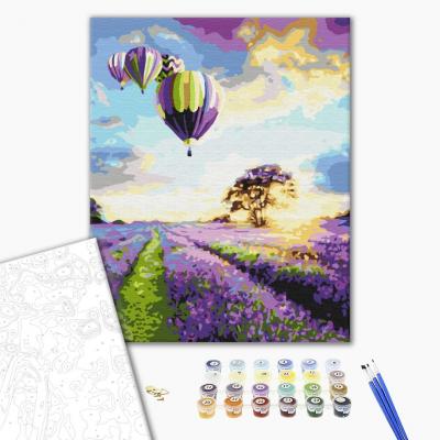 გასაფერადებელი ნომრებით Brushme BS8297 Flying over a lavender field  40*50სმ. ტილო ჩარჩოზე, აკრილის საღებავი, ფუნჯები /ნაკრები/