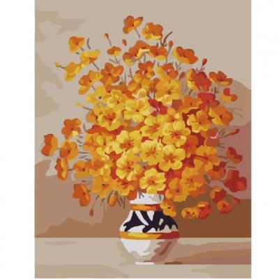 გასაფერადებელი ნომრებით BrushMe GX7333 Yellow flowers in a vase 40*50სმ. ტილო ჩარჩოზე, აკრილის საღებავი, ფუნჯები /ნაკრები/