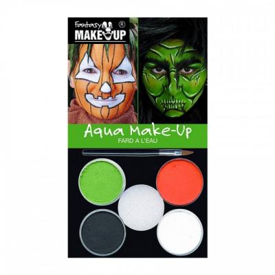 სახის გრიმი C-Kreul FANTASY AquaMakeUp ნაკრები 4ფ.+ფუნჯი+გუბკა Witch/Pumpkin 37086