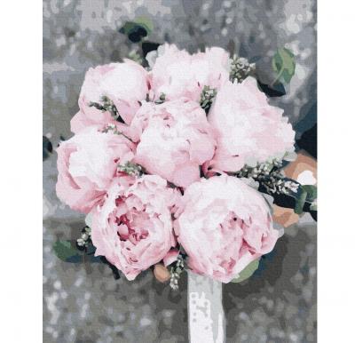 გასაფერადებელი ნომრებით BrushMe GX37530 Peonies for the bride 40*50სმ. ტილო ჩარჩოზე, აკრილის საღებავი, ფუნჯები /ნაკრები/