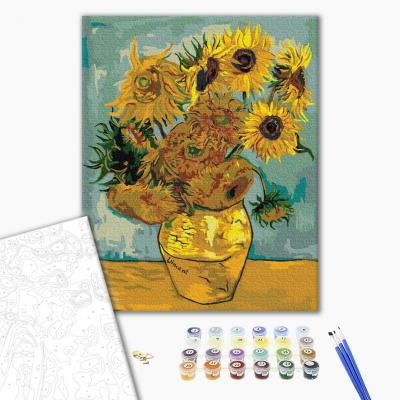 გასაფერადებელი ნომრებით BrushMe G234 Sunflowers. van Gogh 40*50სმ. ტილო ჩარჩოზე, აკრილის საღებავი, ფუნჯები /ნაკრები/