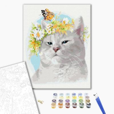 გასაფერადებელი ნომრებით Brushme BS52540 Feline mood  40*50სმ. ტილო ჩარჩოზე, აკრილის საღებავი, ფუნჯები /ნაკრები/