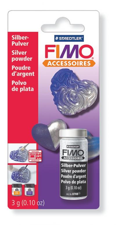 მეტალის ფხვნილი თიხისთვის STAEDTLER FIMO 3გრ. silver 8708 BK05