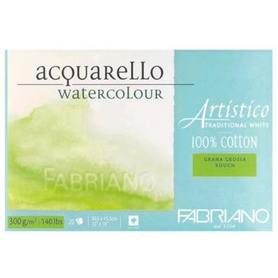 ქაღალდი აკვარელის FABRIANO Watercolour 30,5*45,5სმ. ბლოკი 20ფ. 300გრ. 100% COTTON 30023045