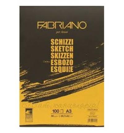 ალბომი ჩანახატებისთვის FABRIANO SCHIZZI A3 29.7*42სმ. 100ფ. 90გრ. Sketchbook  57729742