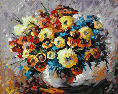 გასაფერადებელი ნომრებით BrushMe GX6747 Oil bouquet 40*50სმ. ტილო ჩარჩოზე, აკრილის საღებავი, ფუნჯები /ნაკრები/