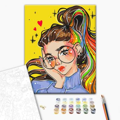 გასაფერადებელი ნომრებით BrushMe BS53519 Bright image @nila_art_art 40*50სმ. ტილო ჩარჩოზე, აკრილის საღებავი, ფუნჯები /ნაკრები/