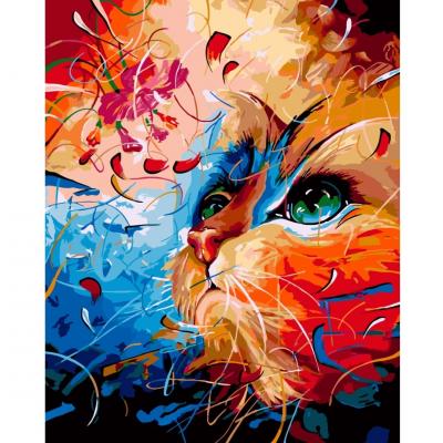 გასაფერადებელი ნომრებით BrushMe GX3949 Fantasy cat 40*50სმ. ტილო ჩარჩოზე, აკრილის საღებავი, ფუნჯები /ნაკრები/