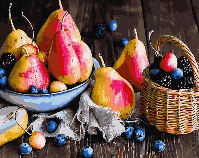 გასაფერადებელი ნომრებით BrushMe GX34313 Still life with pears 40*50სმ. ტილო ჩარჩოზე, აკრილის საღებავი, ფუნჯები /ნაკრები/