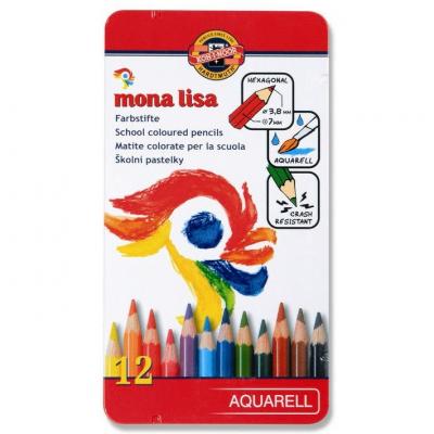 ფანქარი აკვარელის Koh-i-noor 12ფ. Mona Lisa აკვარელის 3712012002PL ლითონის კოლოფი