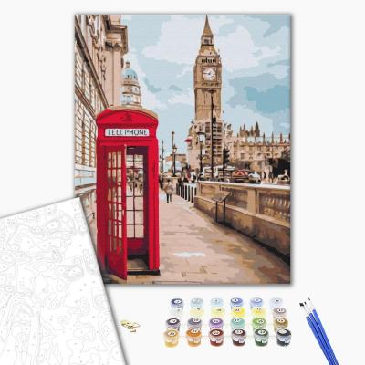 გასაფერადებელი ნომრებით BrushMe GX26716 Symbols of London 40*50სმ. ტილო ჩარჩოზე, აკრილის საღებავი, ფუნჯები /ნაკრები/