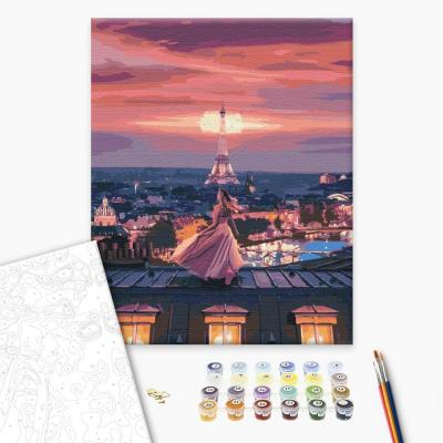 გასაფერადებელი ნომრებით BrushMe BS51902 Fantastic evening in Paris 40*50სმ. ტილო ჩარჩოზე, აკრილის საღებავი, ფუნჯები /ნაკრები/