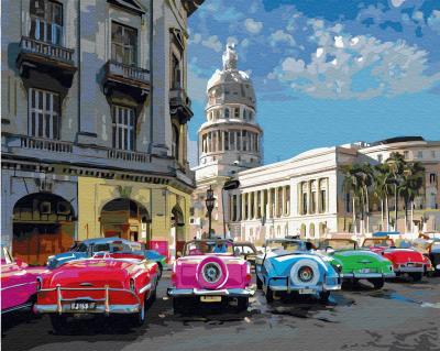 გასაფერადებელი ნომრებით BrushMe GX33775 Retro cars at the exhibition 40*50სმ. ტილო ჩარჩოზე, აკრილის საღებავი, ფუნჯები /ნაკრები/