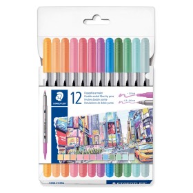 ფლომასტერი ორმხრივი Staedtler 3200 C12PA pastel colours 12ც