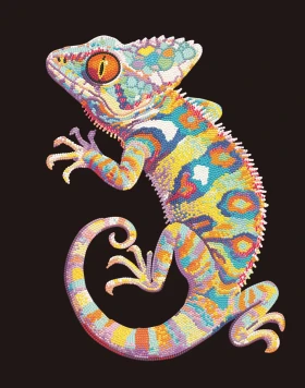 კრისტალური მოზაიკა Diamond Dotz DD25040 45.7*35.5სმ. Patchwork Gecko